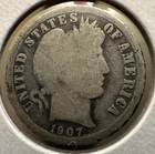 1907-O Barber Dime AG-G New Orleans Mint Low Mintage 90% Silver Semi Key Date