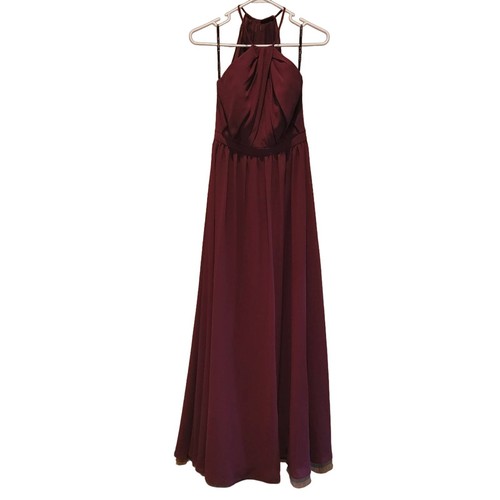Sorella Vita Bridesmaid Dress Womens Size 10 Style 9048 Maroon Chiffon Halter