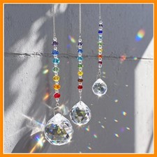Set 3 Crystal Prisms Suncatchers for Window Hanging Rainbow Maker  Chakra Su...