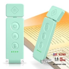 12 LED Clip On Book Light, Full Page Reading Light USB-C Wide Full Sky Blue