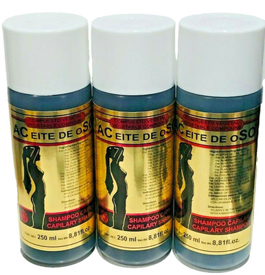 ACEITE DE OSO 3 SHAMPOOS  250 ML EACH- 3 BOTTLES HECHO MEXICO-FREE SHIPPING