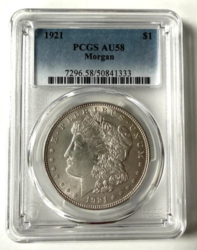 1921-P Morgan Silver Dollar PCGS AU58