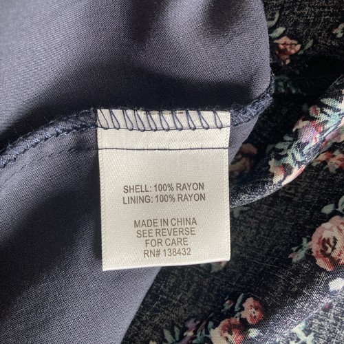 (NWT!) MODCLOTH Floral Mini Dress Sweetheart Neck Puff Sleeve Navy Blue Pink M - Picture 11 of 12
