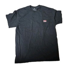 Ben Davis Medium Black Pocket S/S T-shirt Logo Patch Monkey 100 Cotton Workwear