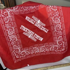 Stockyards Station 20” Square Ft. Worth, Tx Steer Bandana Handkerchief Red White
