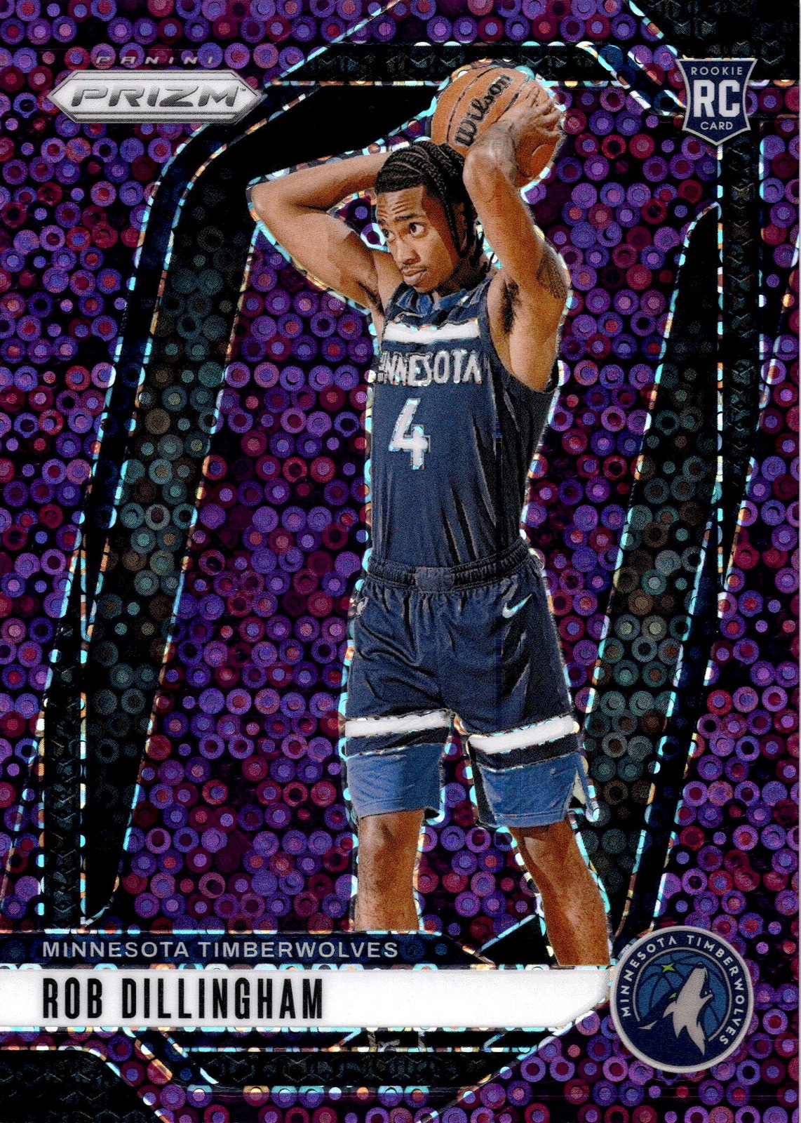 2024 Prizm Rob Dillingham 250 Prizms Fast Break Purple /75 Timberwolves