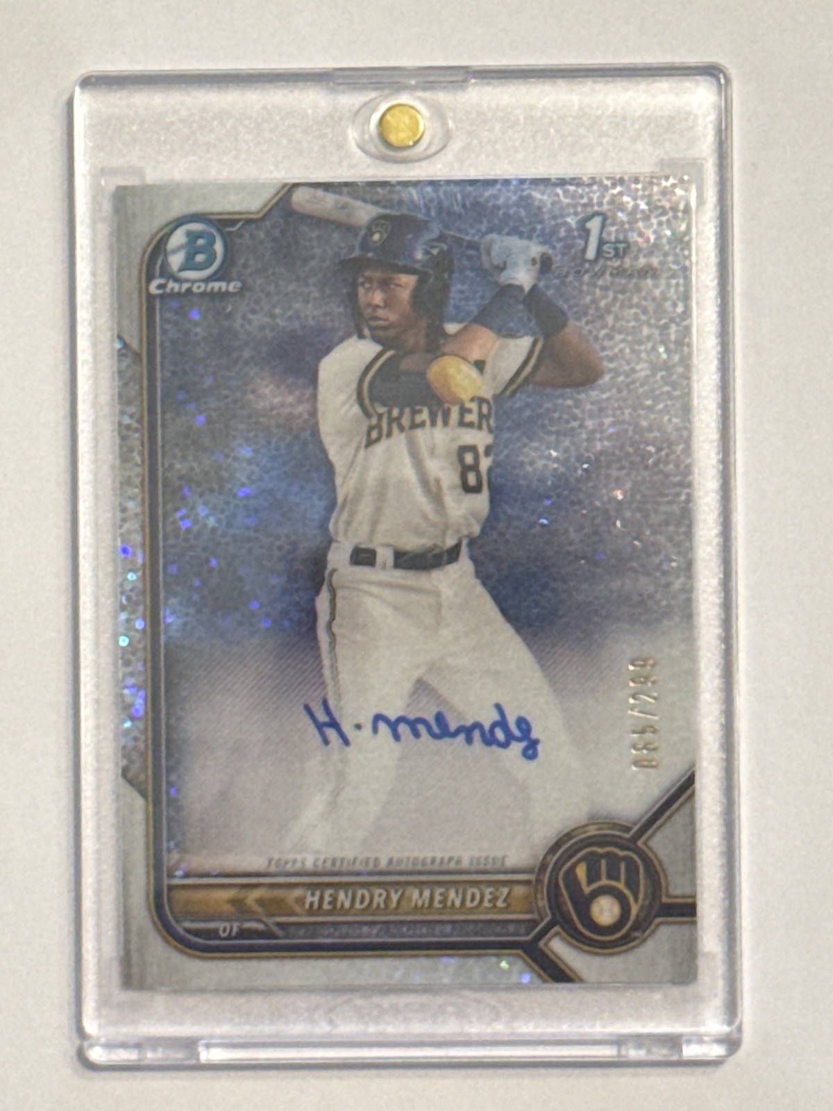 2022 Bowman Chrome 1st Refractor Auto Hendry Mendez 203/499