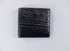  NO CUSTOMS TAX ALEXANDER MCQUEEN black  silver leopard bifold leather wallet