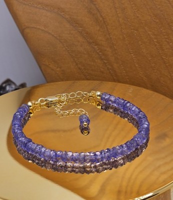 Tansanit Armband, Dezember Geburtsstein, minimalistischer Schmuck, Geschenk für Sie