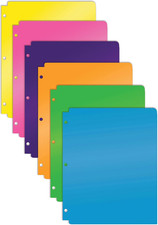 3 Hole Punch Pocket Folders, Heavyweight Plastic 2 Pocket Folders, Bulk Pack, As
