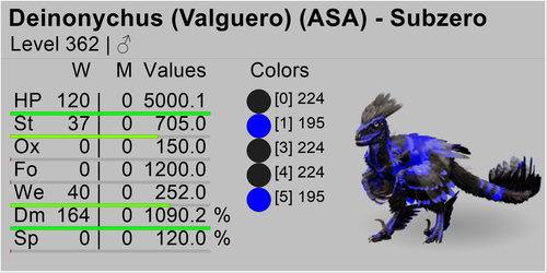 Deinonychus TOP STATS 14 Colors Ark Survival Ascended ASA PVE (PC/Xbox/PS） - 第 15/17 張圖片