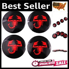 56mm Chromed Abarth Wheel Hub Caps - Waterproof Stylish Badge Set