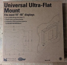 Premier Mounts Universal Ultra-Flat Mount For 10"-40" Displays