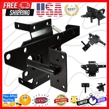 Self-Locking Gate Latch Heavy Duty Post Mount Automatic Gravity Lever Wood/PV...