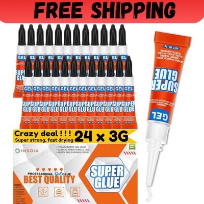 #ad #ad Super Glue Gel Clear Non Drip 24 X 3G All Purpose Strong Adhesive Ca Glue Quick $9.88