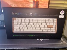 Keychron K2 HE Keyboard White with Aluminum  Wood 