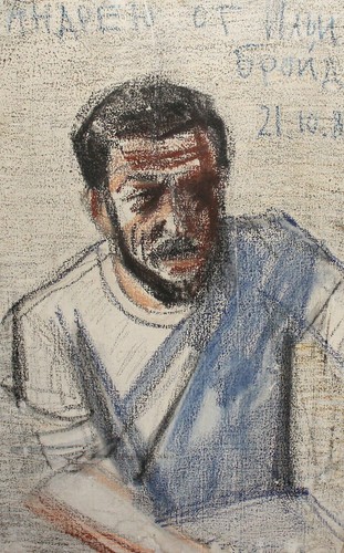 Expressionist pastel painting man portrait signed - Picture 2 of 12