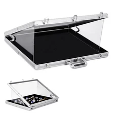 24"X20" Card Show Display Case,Portable Aluminum Trading Card Display Case,Clear