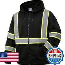 SKSAFETY Hi Vis Work Safety hoodies for Men - Class 3 High Visibility Reflective
