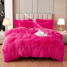 Faux Fur Velvet Fluffy Bedding Duvet Cover Set Down Comforter Quilt Cover with