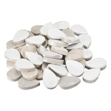 200g Ceramic Mosaic Tiles for Crafts Bulk Raindrop White Ceramic Tiles