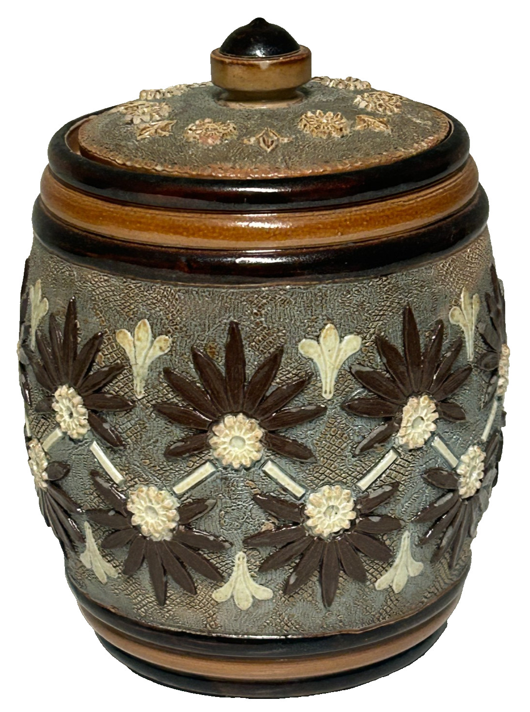 Antique Doulton Lambeth Stoneware Tobacco Jar