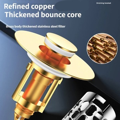 Bounce Cores Sink Plug Sink Drain Basket Sink Stoppers for Bathroom Kitchen
