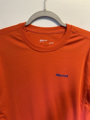 Marmot Top Men’s Long Sleeve Orange Size M Active Wear Breathable Run Hike - Picture 2 of 5
