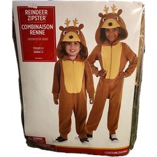 Adorable Kids Reindeer Costume Cozy Festive Toddler 3-4 One Piece Cosplay