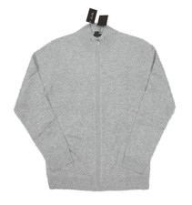 Tasso Elba Men's Gray Heather Solid Mock-Neck Full Zip Sweater