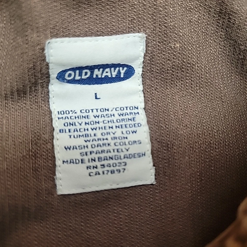 Old Navy Shirt Mens L Brown Corduroy Shacket Pearl Snap Western Yoke Y2K Retro - Image 4 of 4