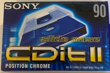 SONY CDitII slide case Kasette leer 90 min. unge&ouml;ffnet