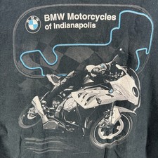 Vintage Y2K BMW Motorcycles Shirt Double Sided Mens XL Black Indianapolis Dealer
