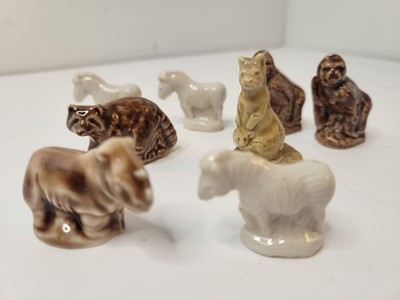 Vintage Wade Whimsies of England Red Rose Tea Figures 8 pcs Variety of Animals