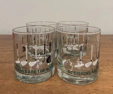 Set Of Four Golf Cocktail Glasses “Decisions are Tough”