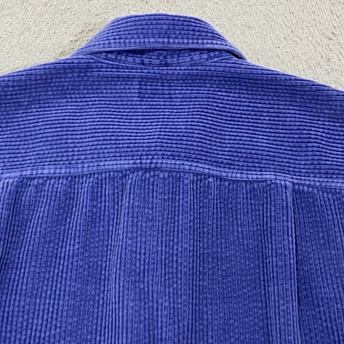 LL Bean Shirt Women's Sz Medium Blue Corduroy Wide Wale Long Sleeve Button Up - Picture 8 of 12