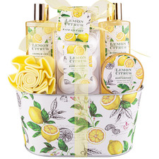 Lemon Bath Gift Set For Women Spa Gift Basket Self Care Birthday Gift