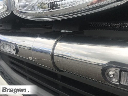 Grill Bar E + White Flush LEDs x3 For Volvo FH4 2013 - 2021 Truck Stainless Tube - Picture 4 of 8