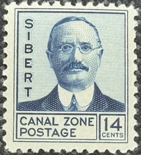 Canal Zone Stamp Scott # 110 Mint 14 Cents Blue William L. Sibert Portrait Issue