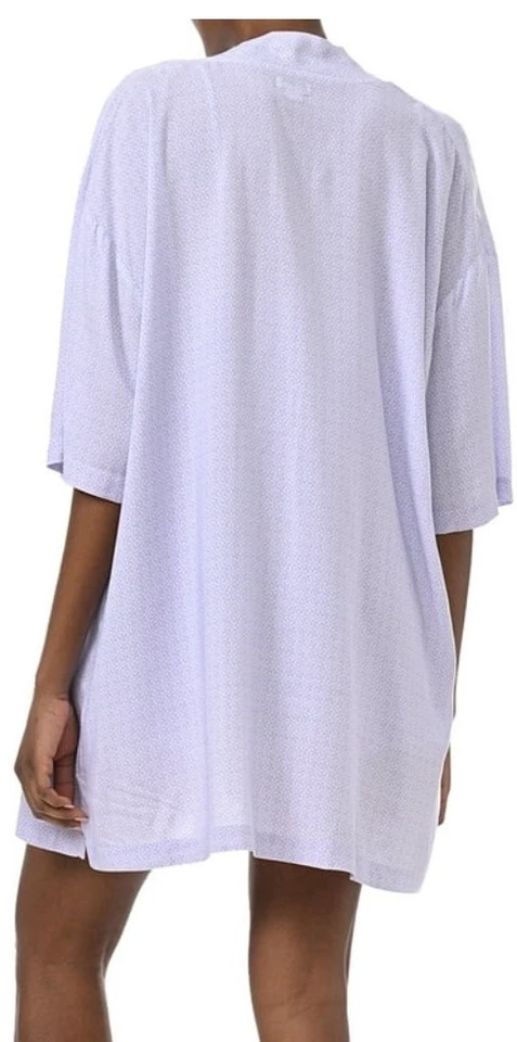 Espléndido para mujer 3 piezas Conjunto de bata, camiseta sin mangas y pantalones cortos para dormir - pétalo y punto Geo M Foto 4 de 4