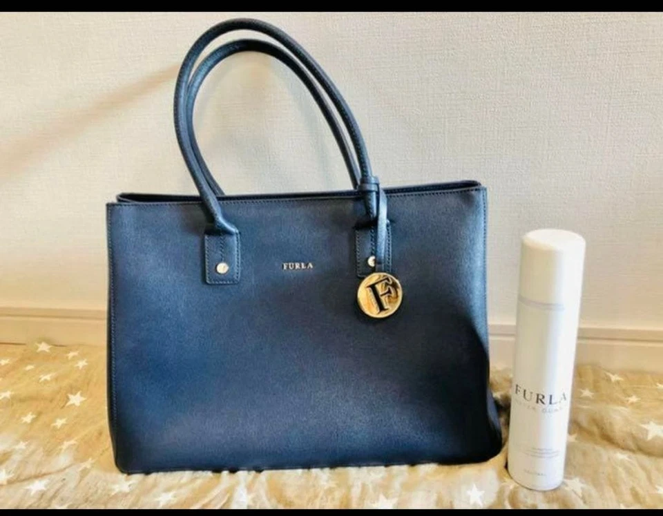 FURLA Linda M Navy Saffiano Leather Tote Bag A4 US TAX Includ - Image 4 of 4