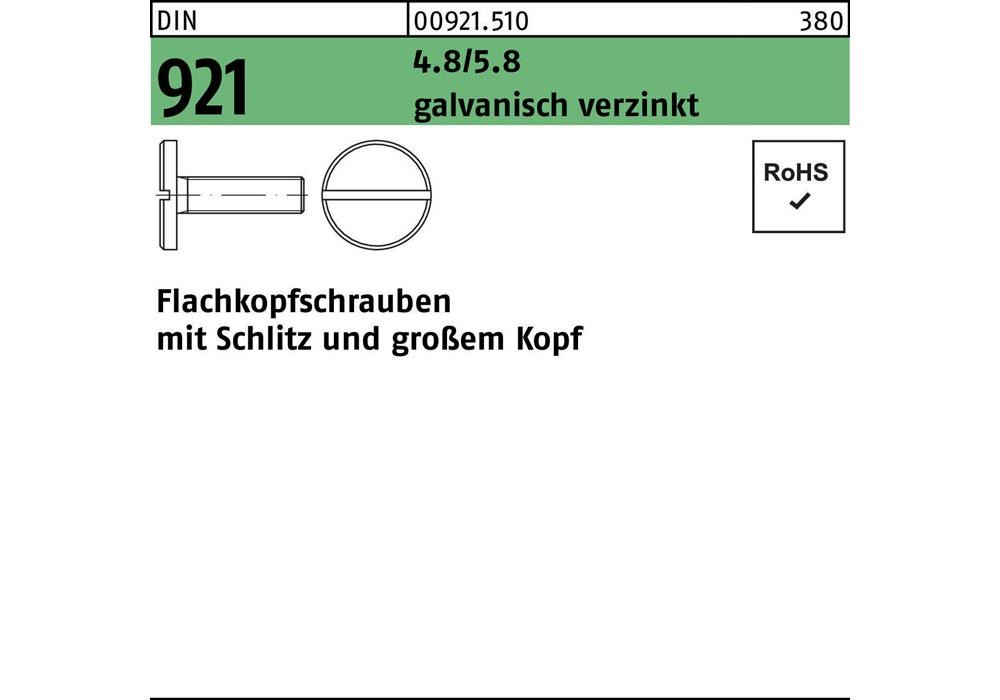 Рейхерная Флякопфшраубе DIN 921 m.Schlitz M 3 x 5 4,8/5,8 гальванический сплав