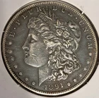 1891 S  Scarcer Date Silver Dollar AU Toning Stunning COIN !!