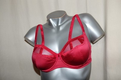 LOUISA BRACQ underwired tulip bra SÉRIE rouge a levre red 471-10 NEW