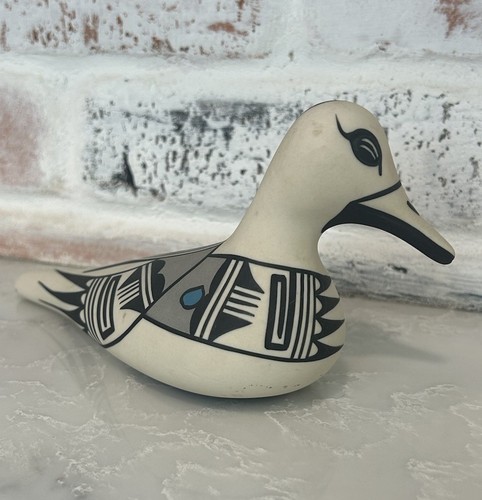 Vintage 1980er Indianer Keramik Vogel signiert Hopi - Bild 3 von 11
