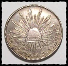1877 ZS JS Mexico 8 Reales Weak .903 27.07g   SHARP XF  #10D78