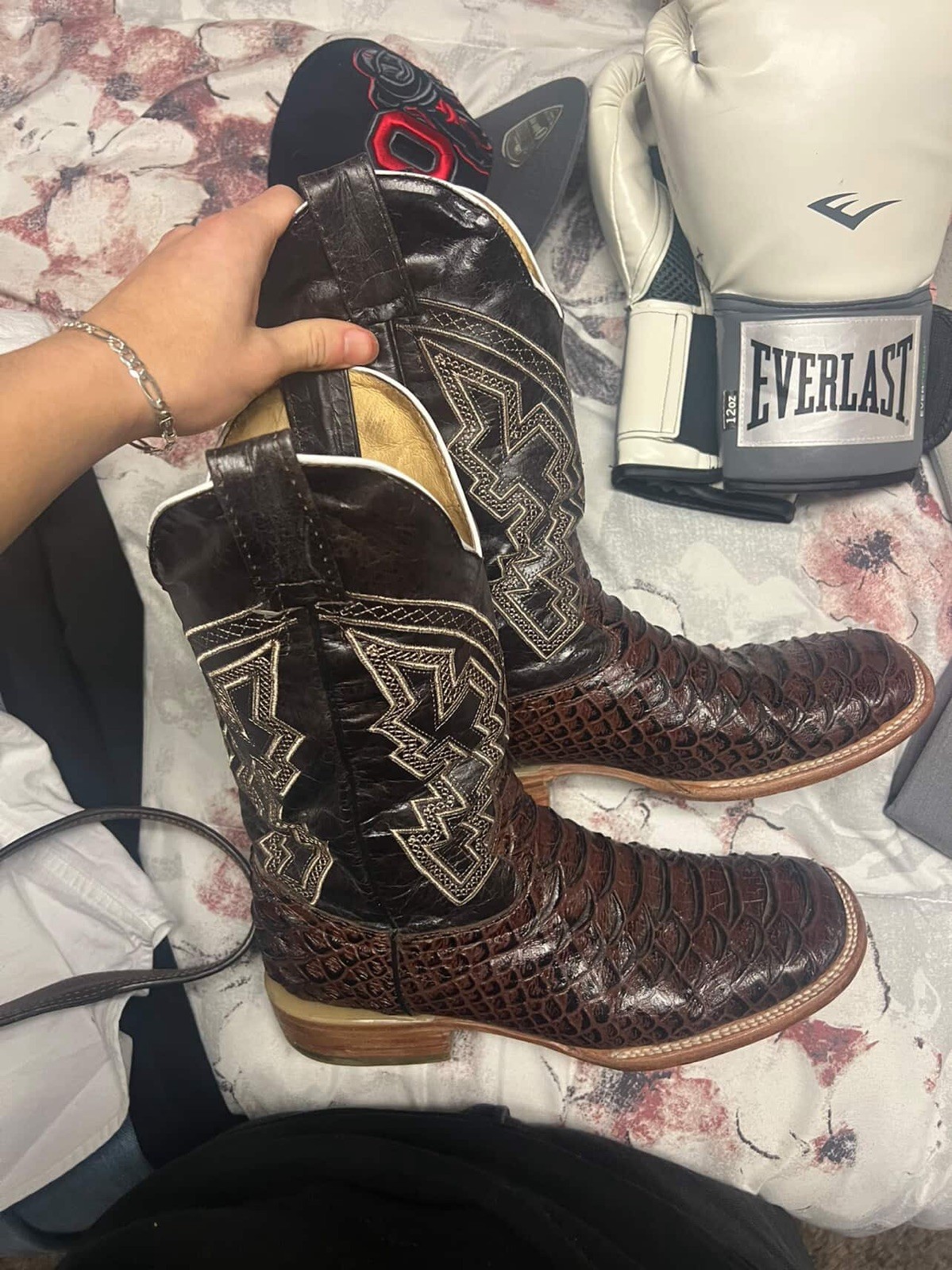 BOTAS VAQUERAS RODEO HOMBRE CUELLO COCODRILO ESTAMPADO WESTERN PUNTERA CUADRADA PRODUCTO MÉXICO