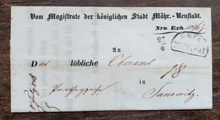 Vorphila Brief 27.6. 1846 aus Maehr. Neustadt nach Janowitz