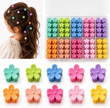 80PCS Mini Flower Hair Clips Small Claw Clip Colorful Tiny Floral Hair Clips