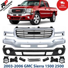 Front Bumper Chrome Grille Kit For 2003-2006 Gmc Sierra 1500 2500